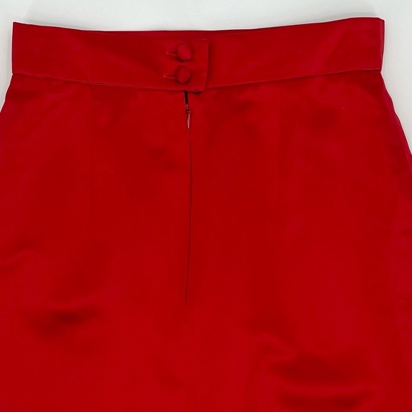Louis Féraud 100% Silk Red Pencil Skirt - Made In Germany - Picture 5 of 9